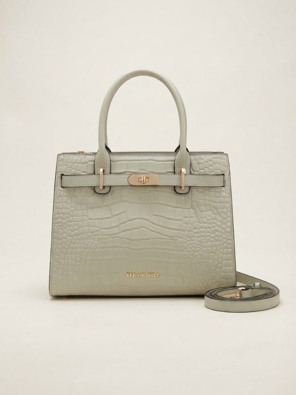 Verano Hill Marseille Handbag – Structured Textured Satchel w/ Adjustable Strap